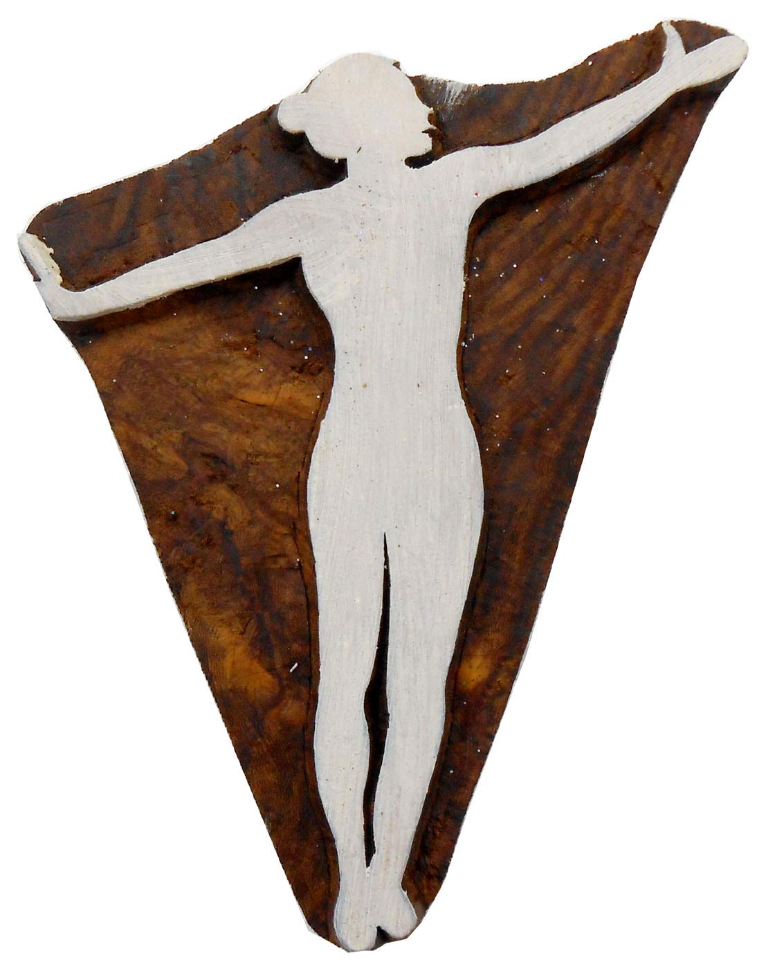 Handcarved Yoga Wooden Block Stamps for Side Plank Pose & Textile Printing - Yoga & Craft Use