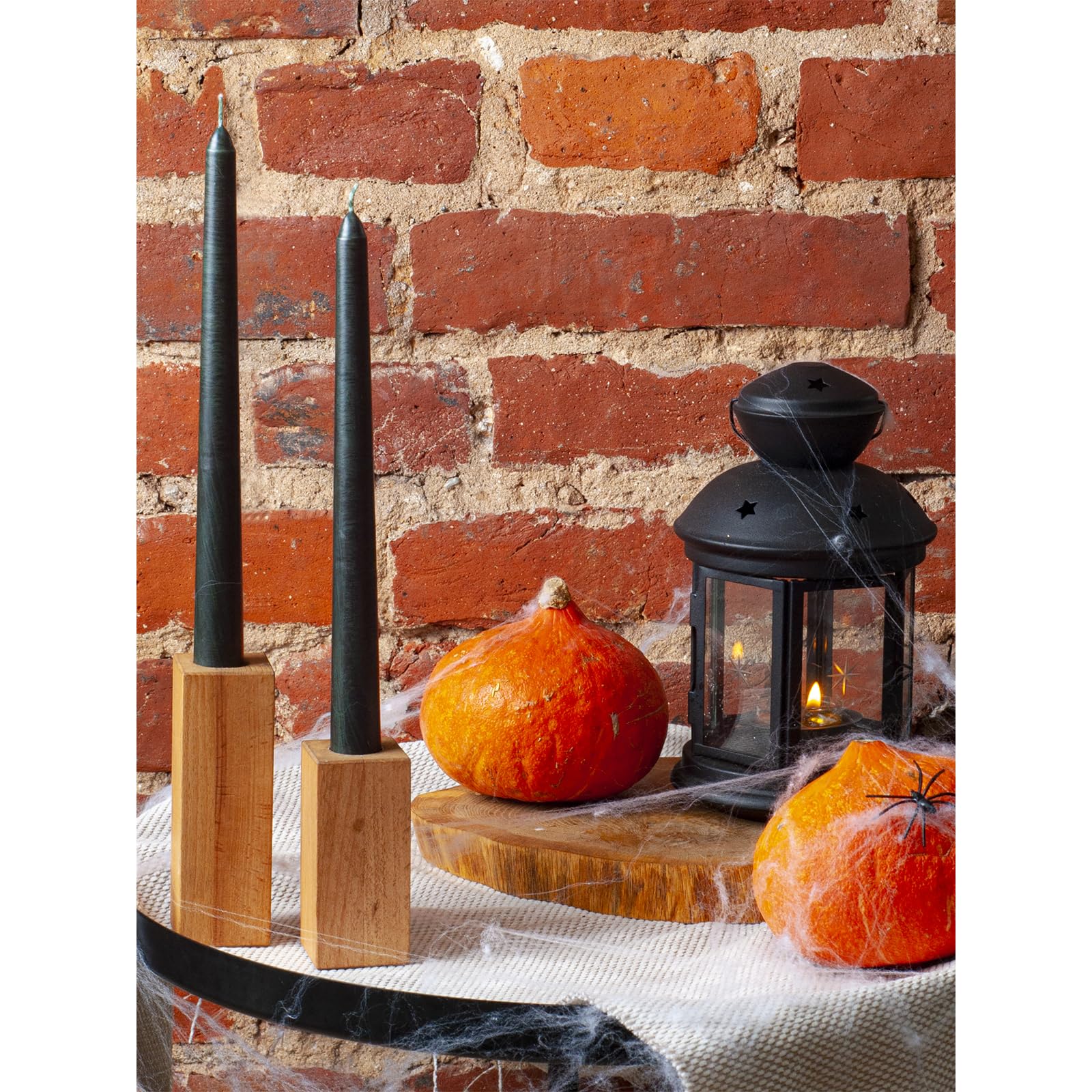 CANDWAX 12 Inch Unscented Black Taper Candles Set of 4 - Dripless, Smokeless, Slow Burning Tapered Candlesticks for Weddings, Dinner Parties, Church, and Home Decor - Coal Black Candles