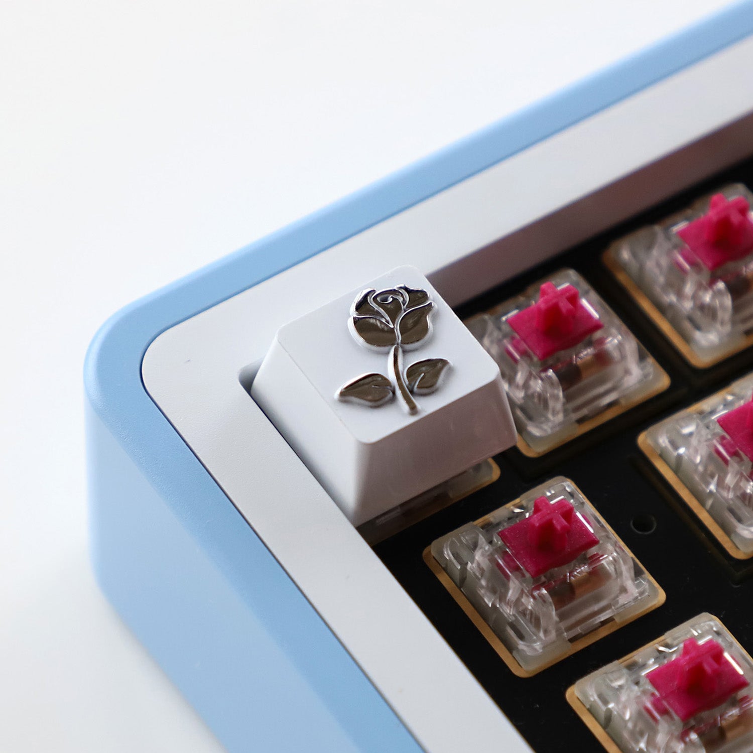 Personalized Rose Metal Keycap - Zinc Alloy Custom Keycap for Mechanical Keyboard, Unique Love Letter Design - Perfect for Gaming, Typing & Gift Giving