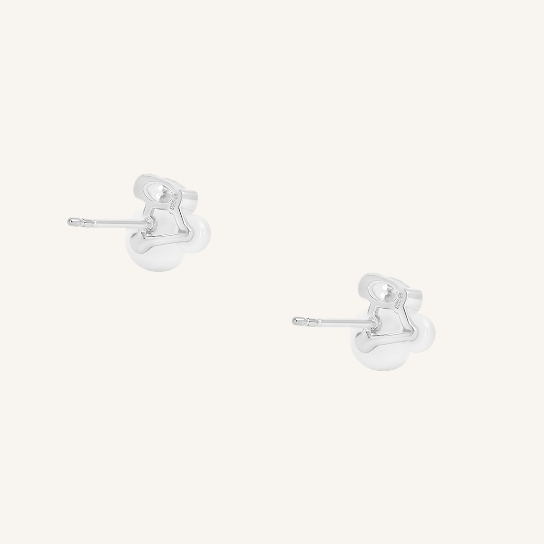 Pia Pearl Stud Earrings for Women - 14K Gold Plated Elegant Pearl Earrings - Perfect for Weddings, Parties & Everyday Wear