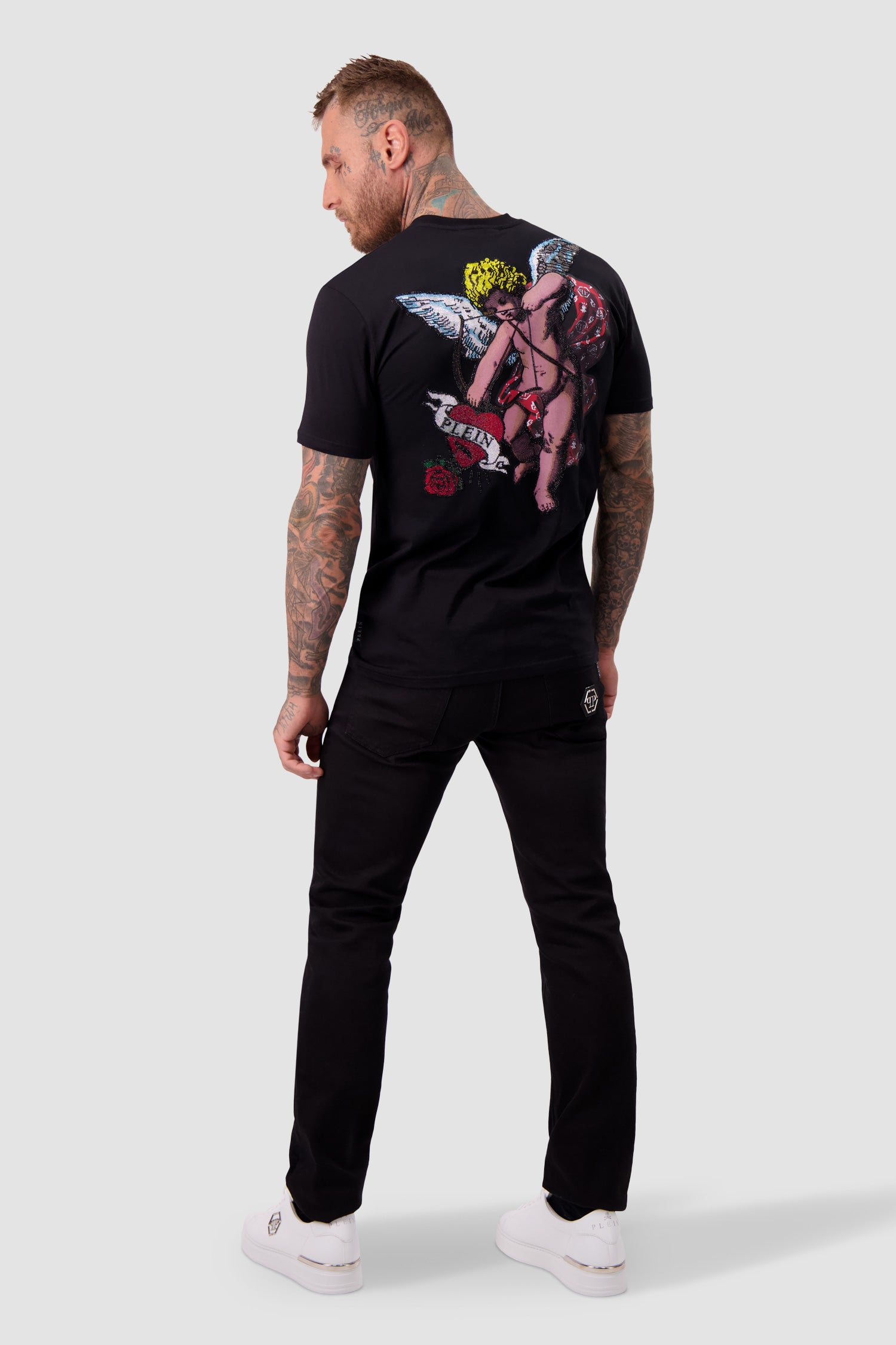 Philipp Plein Love Angel Short Sleeve Round Neck T-Shirt for Women - Casual Streetwear & Summer Fashion Outfit