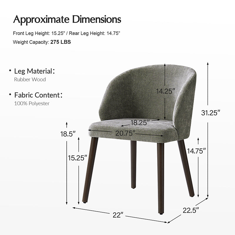 Anndi Dining Chair Set of 2/4/6 - Ergonomic Comfort, Solid Wood Legs, Modern Kitchen & Dining Room Furniture for Home & Restaurant Use