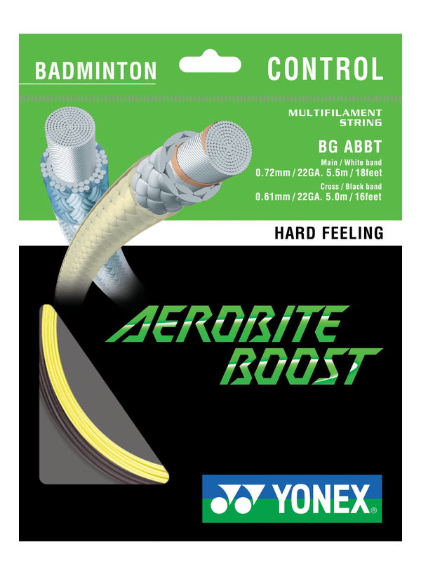 Yonex Aerobite Boost Badminton String Set - High Performance Badminton Racket Strings for Power & Control - Perfect for Tournament Play & Training
