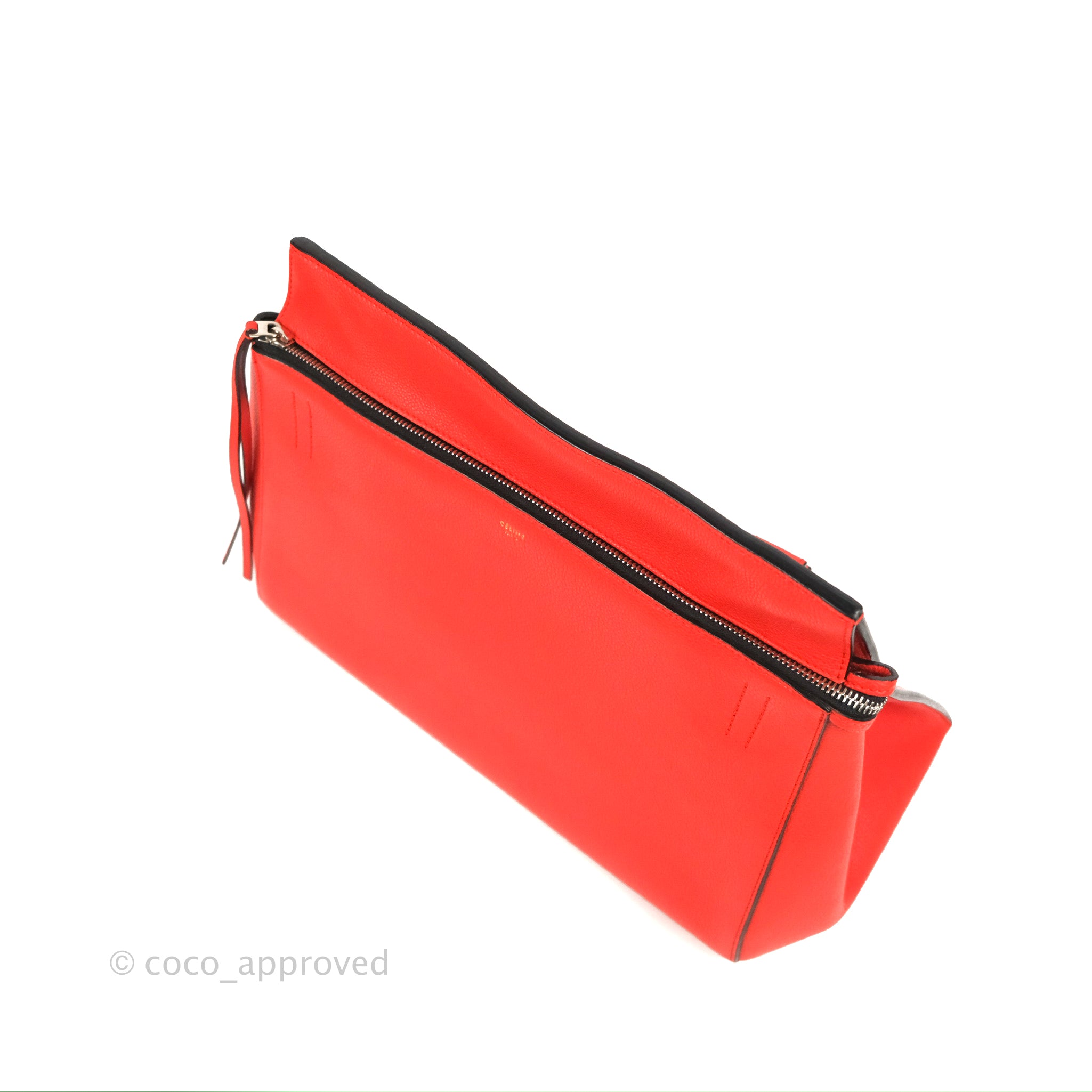 Celine Edge Bag in Tomato Red Grained Calfskin Leather - Stylish Crossbody Purse for Women, Perfect for Work, Travel & Everyday Use