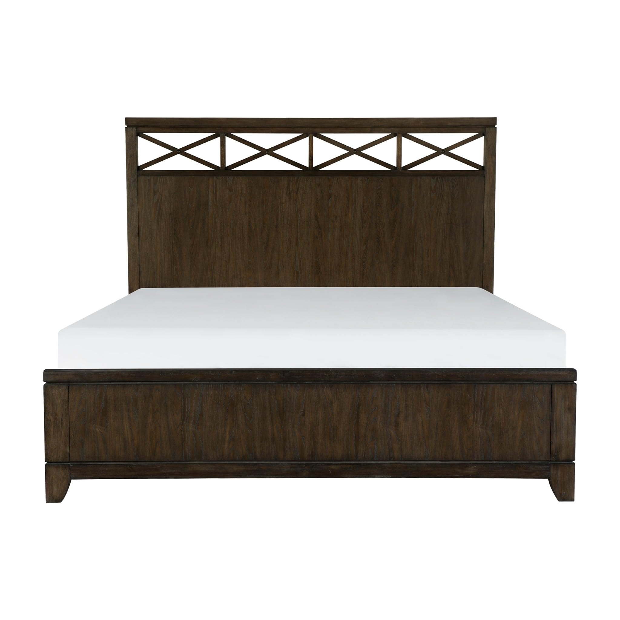 Modern Contemporary 6-Piece King Size Bedroom Set with Nightstands, Dresser, Mirror & Chest - Dark Brown Wooden Furniture for Luxurious Home Decor & Master Bedroom Upgrade