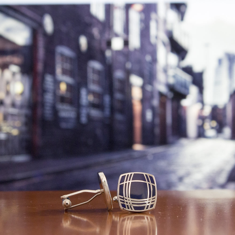 KingCuffs Square Tartan Cufflinks for Men - Classic Scottish Plaid Design Dress Shirt Accessories - Perfect for Weddings, Business Meetings & Formal Events
