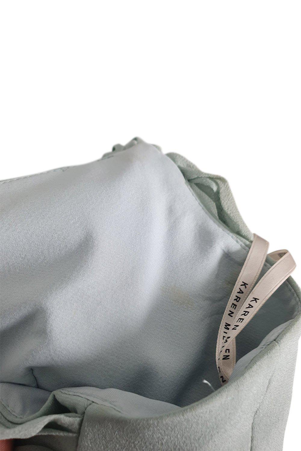 KAREN MILLEN Baby Blue Chiffon Braided Mini Dress - Women's UK Size 6 | Elegant Summer Party Cocktail Dress for Weddings, Date Nights & Special Occasions