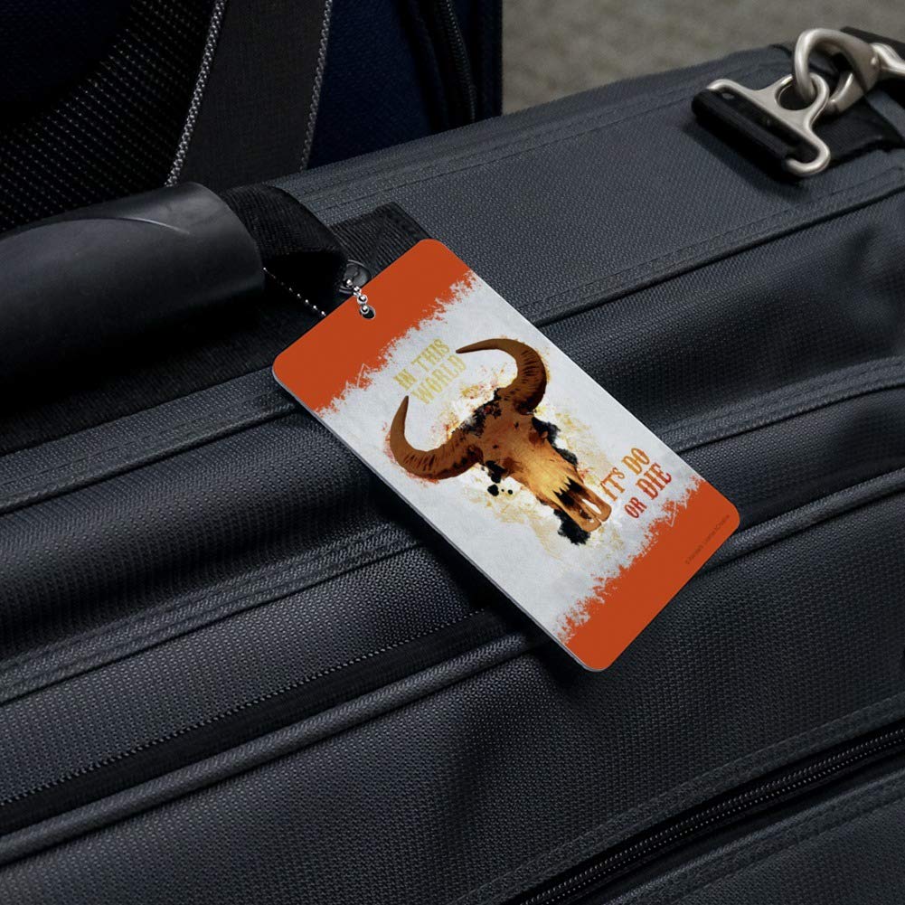 Western Style Leather Luggage Tag for Suitcases & Carry-Ons - Durable ID Card Holder for Travel & Adventure
