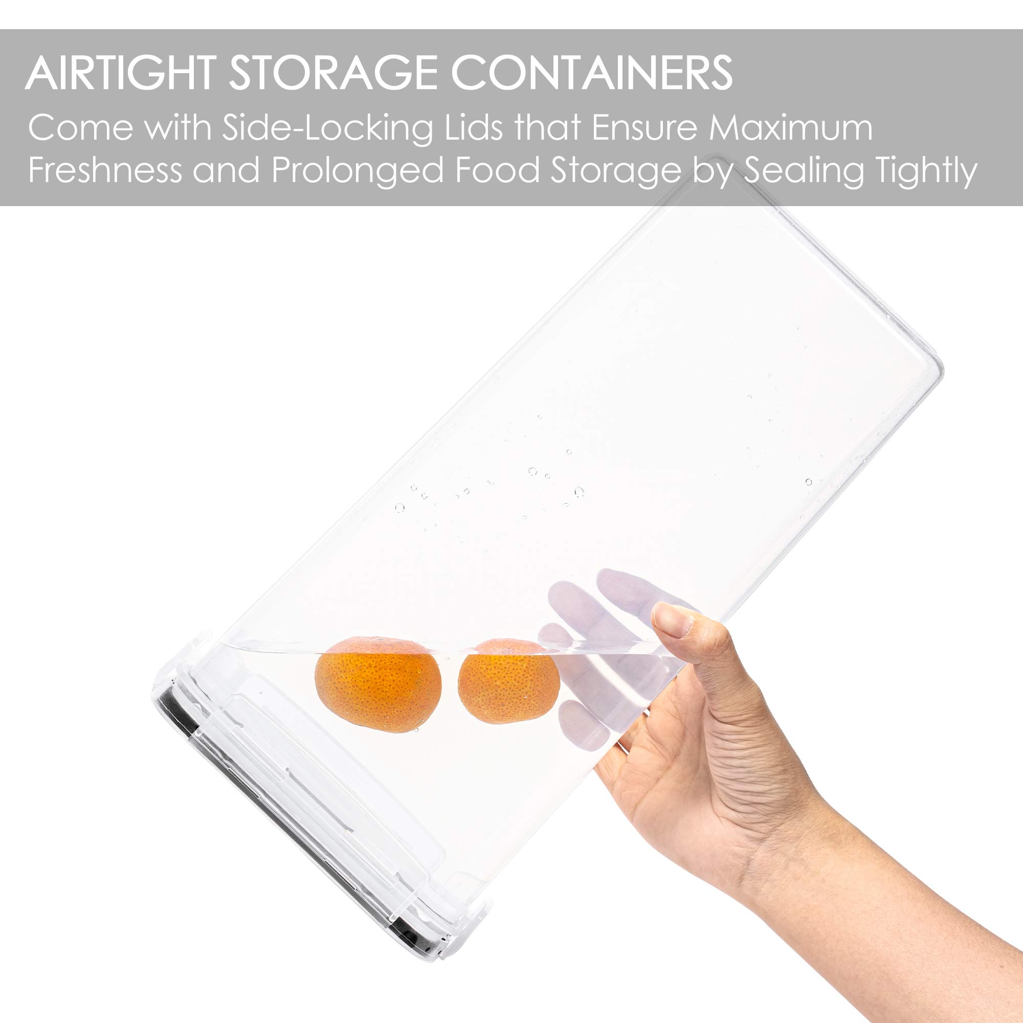 Vtopmart 4-Piece Airtight Food Storage Containers Set (2.8L) - BPA Free Kitchen Canisters for Pasta, Flour, Sugar & Noodles - Pantry Organization Essentials - Perfect for Meal Prep, Baking & Dry Food Storage (Black)