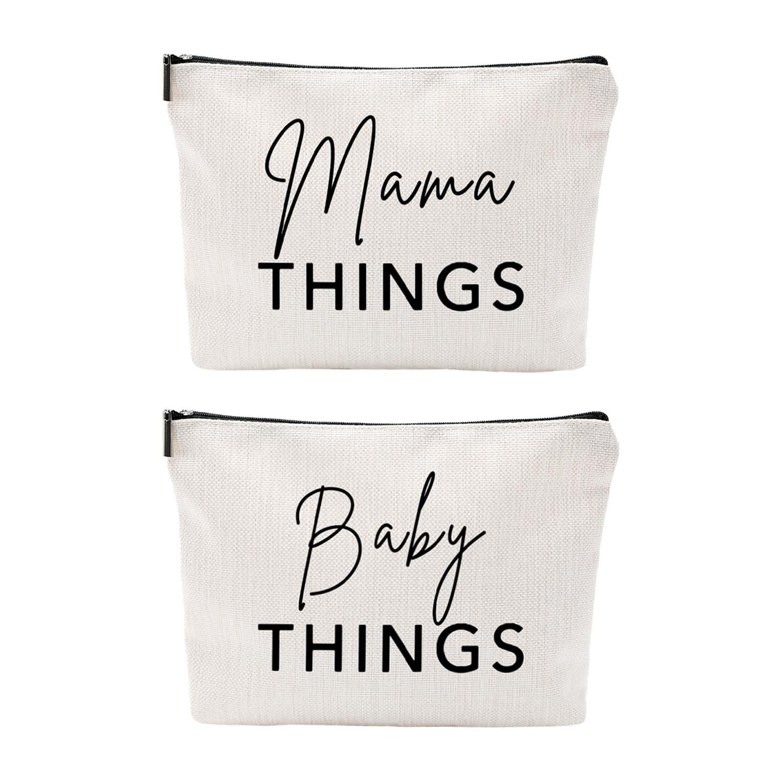Premium Mama and Baby Travel Bag Set - Durable Canvas Pouch Organizer for New Mothers | Baby Essentials Storage & Toiletry Organizer | Perfect Mother's Day Gift Set of 2 | Ideal for Hospital Visits, Daycare & Family Trips
