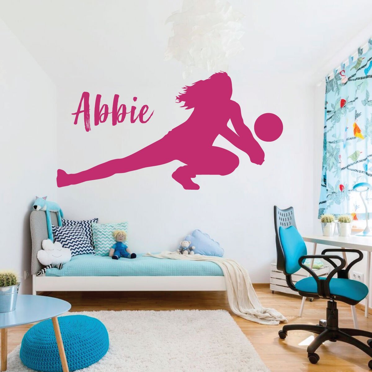 Personalized Volleyball Wall Decal - Custom Vinyl Sports Decor for Girls Bedroom, Playroom & Teen Room - Perfect for Sports Lovers & Athletes