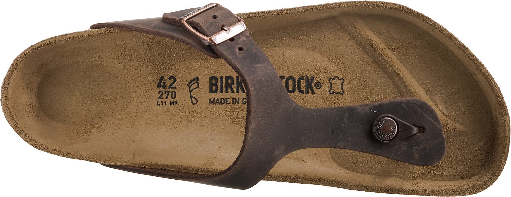 BIRKENSTOCK Gizeh Women's Sandals - Oiled Leather in Habana Brown - Size 39 (US Women's 8-8.5) | Comfortable Footbed for Walking, Casual Wear & Summer Outfits