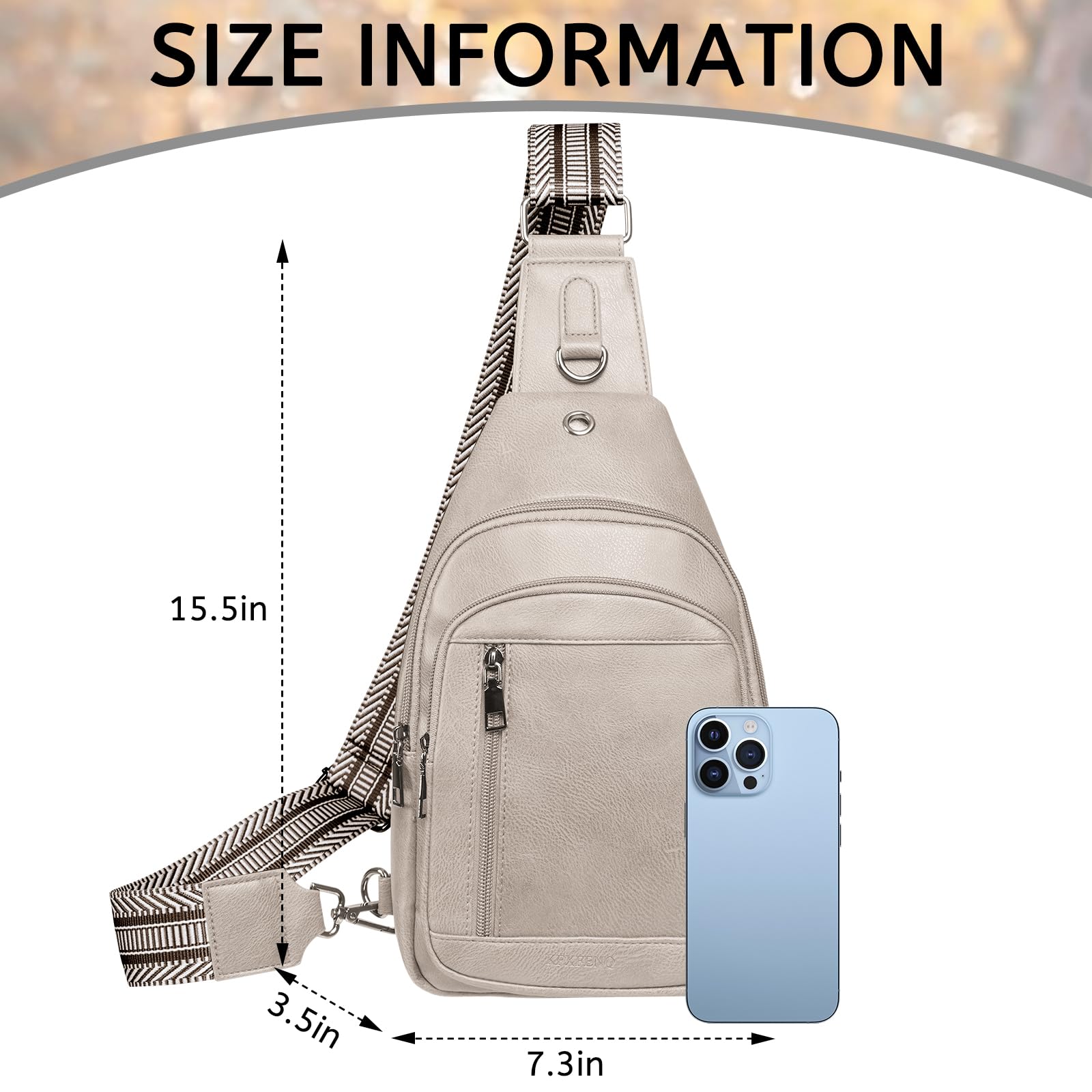 PU Leather Sling Bag for Women - Small Crossbody Backpack, Multipurpose Chest Bag for Cycling, Travel & Everyday Use