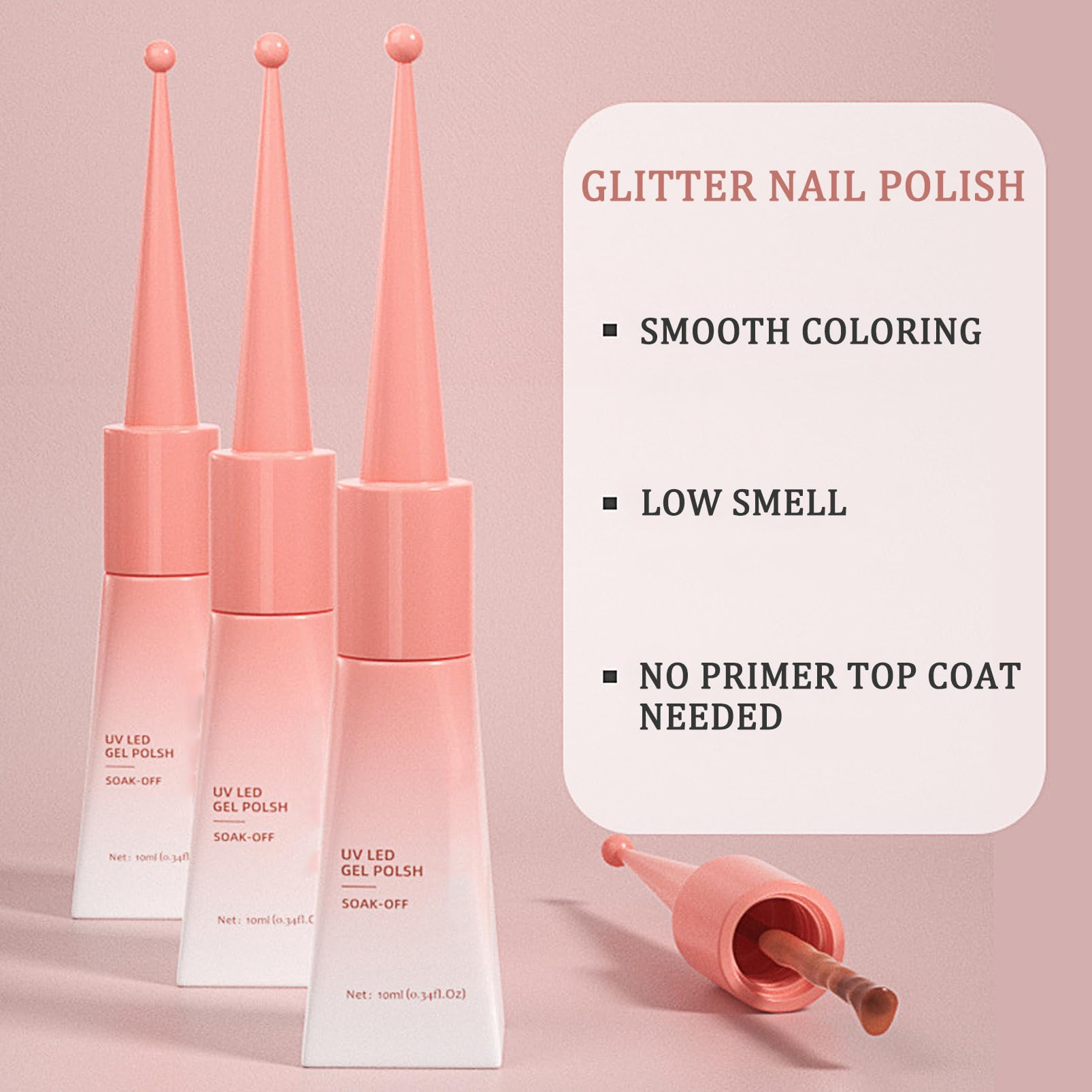 Clear Blue Glitter Gel Polish - Long Lasting Glitter Top Coat for Women & Girls | Confetti Nail Art Polish for Parties, Holidays & Special Occasions