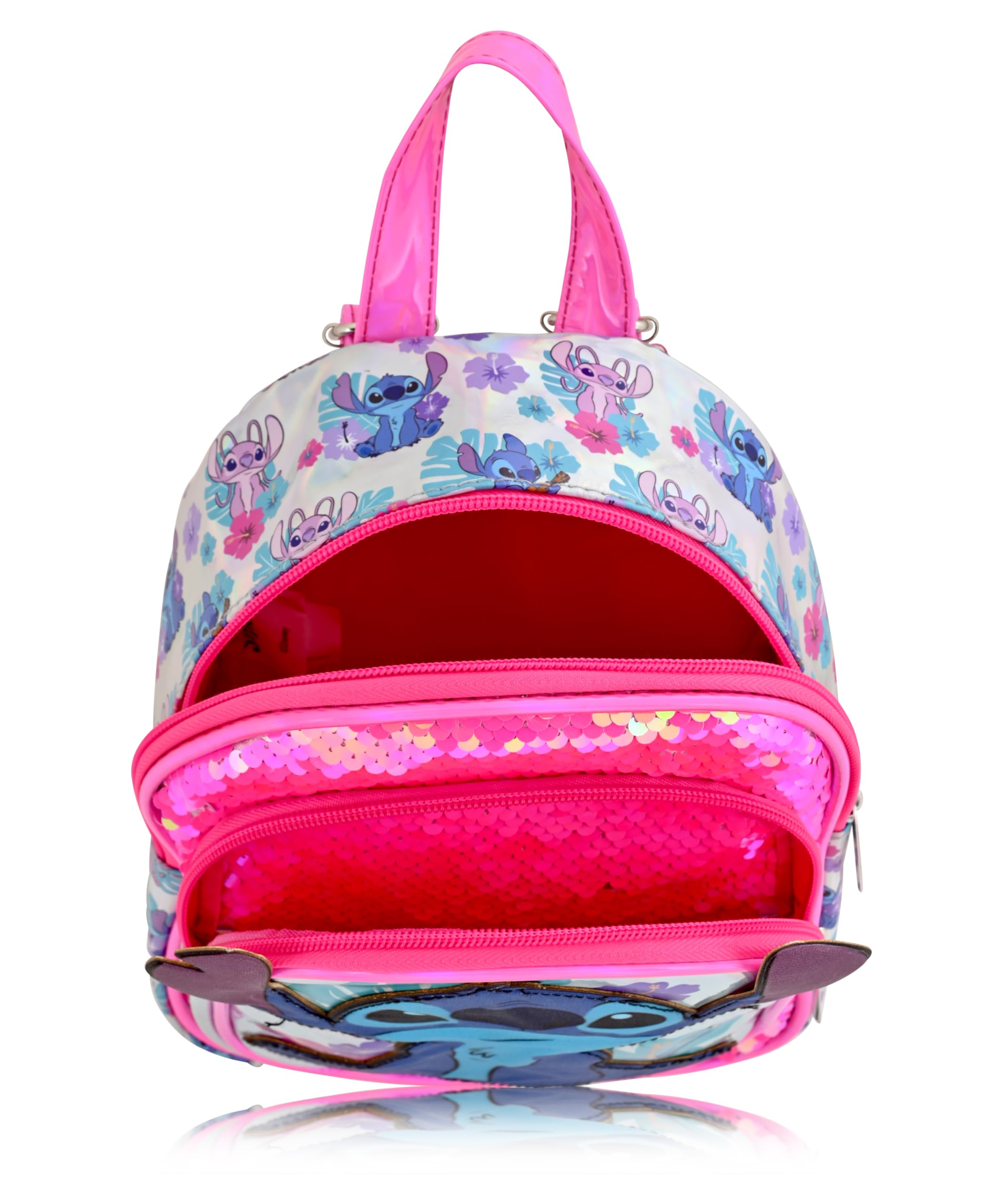 Disney Stitch Backpack for Kids - Sparkly Sequined Mini Backpack Purse for Girls & Boys, Cute Toddler School Bag | Perfect for School, Travel, and Disney Theme Park Visits