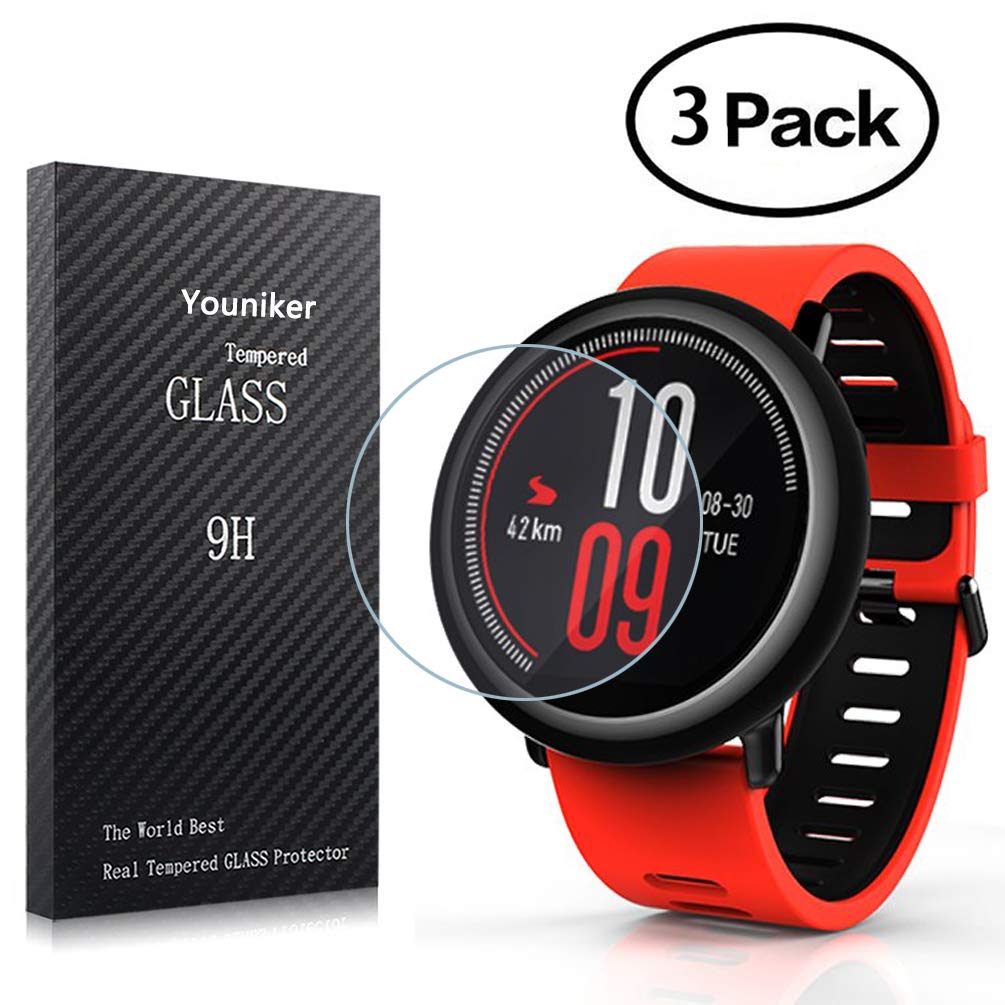 Amazfit Pace Screen Protector 3 Pack - 9H Tempered Glass for Sports & Work