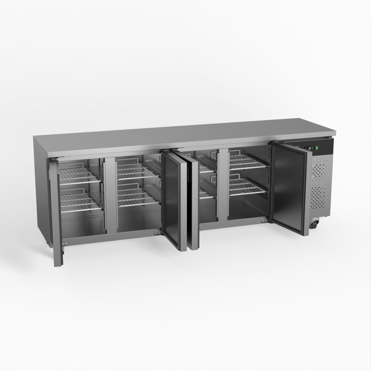 AG 4-Door Commercial Refrigerator - Stainless Steel Worktop & Under Counter Fridge for Restaurants, Bars, and Catering Businesses - Perfect for Food Storage, Beverage Cooling, and Kitchen Organization