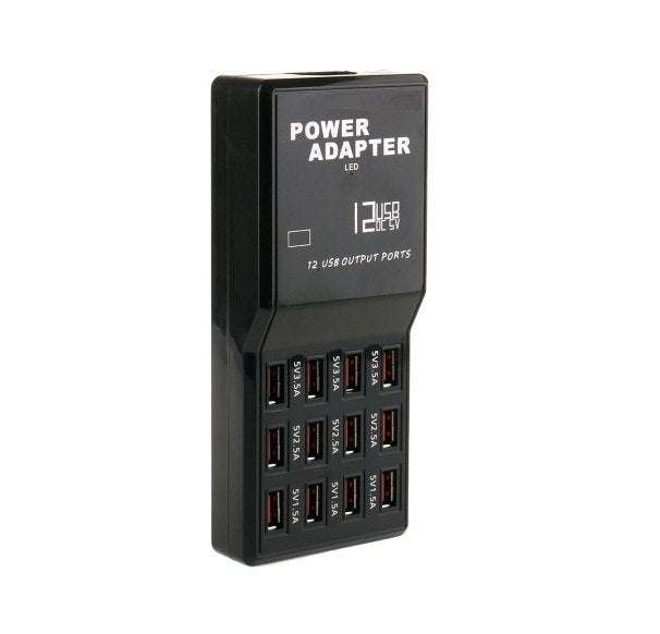 12-Port 60W USB Charging Station for Multiple Devices - Fast Charging Hub for Phones, Tablets, Smartwatches & More - Perfect for Home, Office & Travel Use