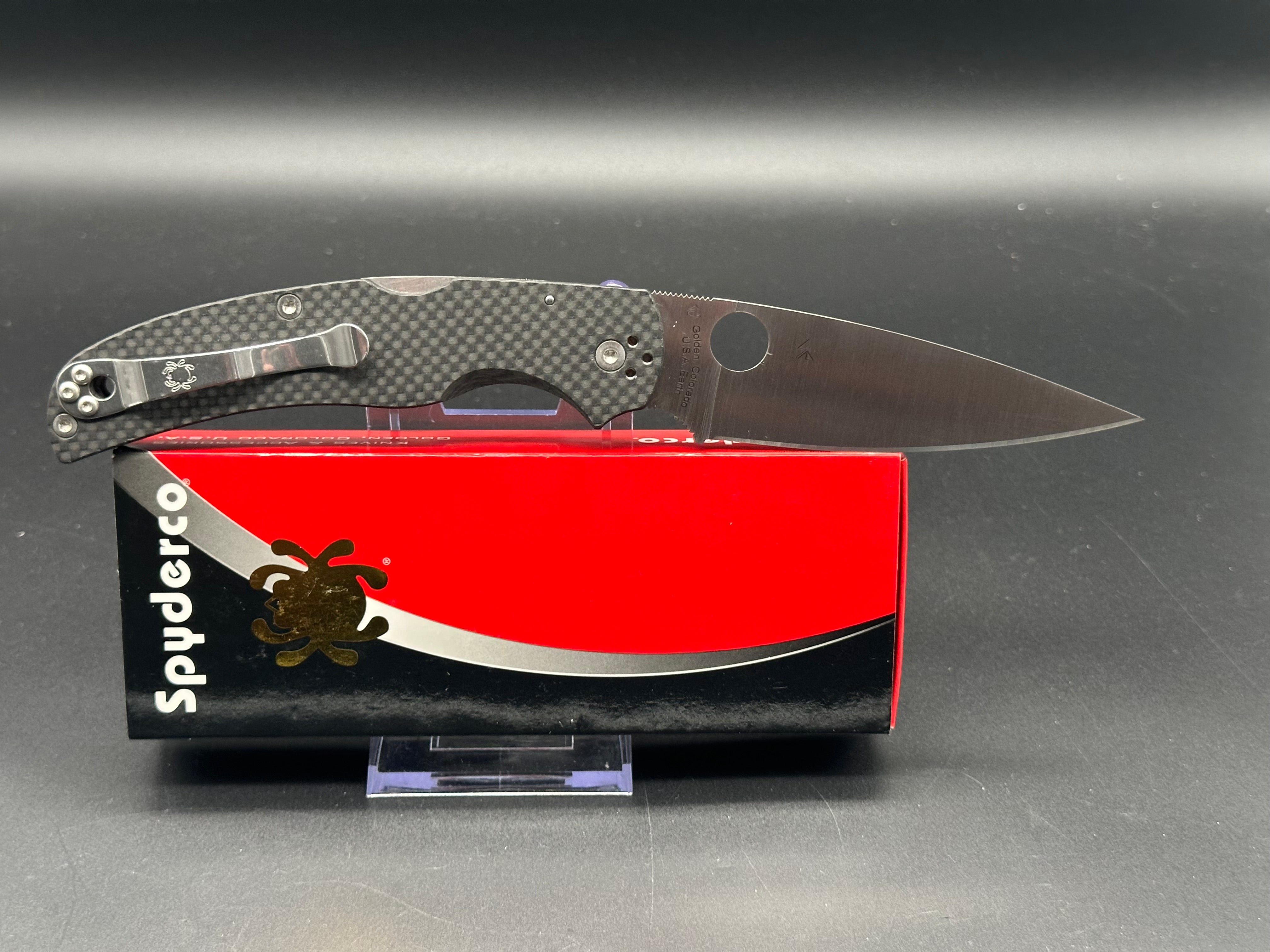 Spyderco Native Chief Lockback Knife - Carbon Fiber Handle, 4.08