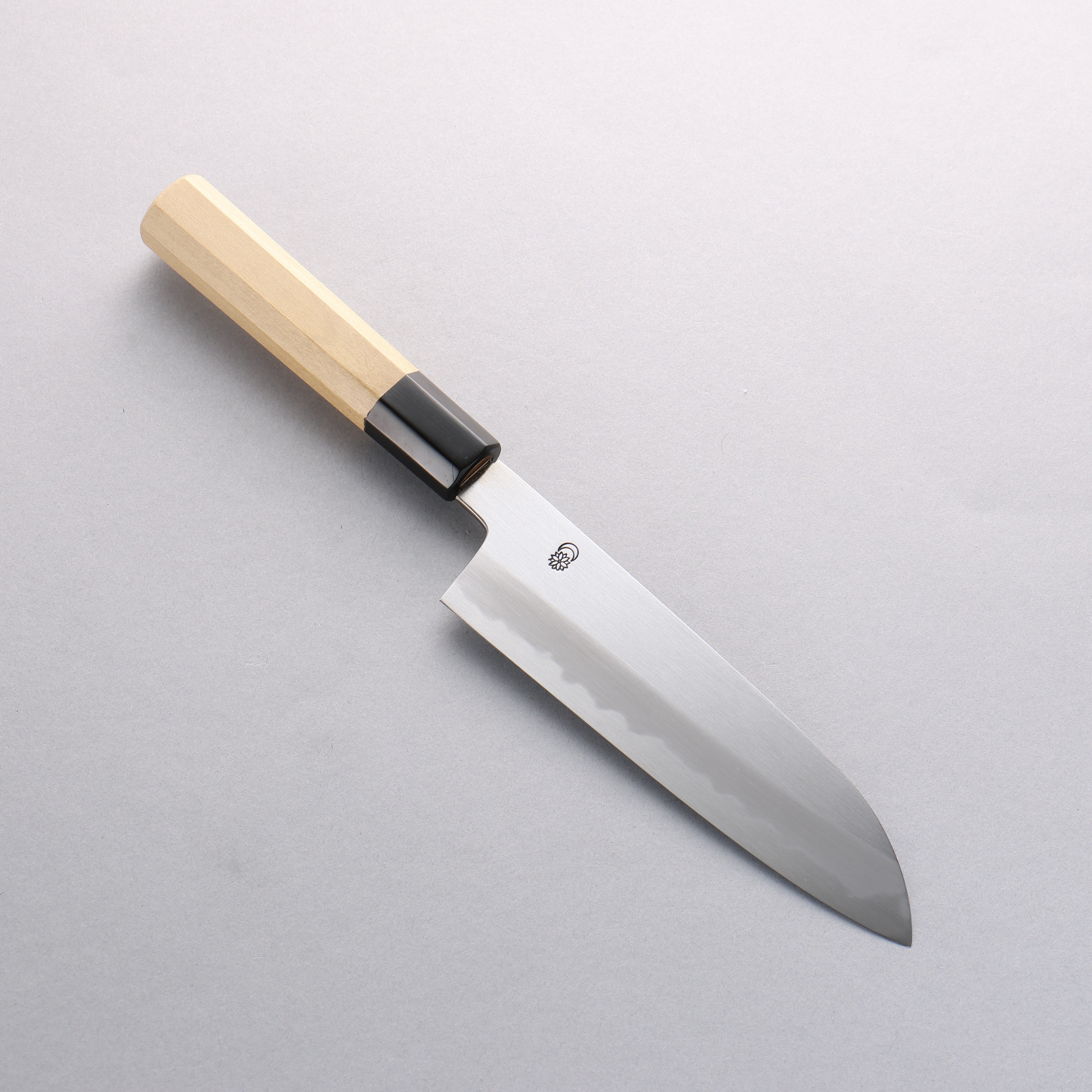 Premium Kikuzuki White Steel No.2 Kasumitogi Santoku Knife 180mm with Magnolia Wood Handle - Perfect for Slicing, Dicing & Chopping Vegetables, Meat & Fish in Professional & Home Kitchens