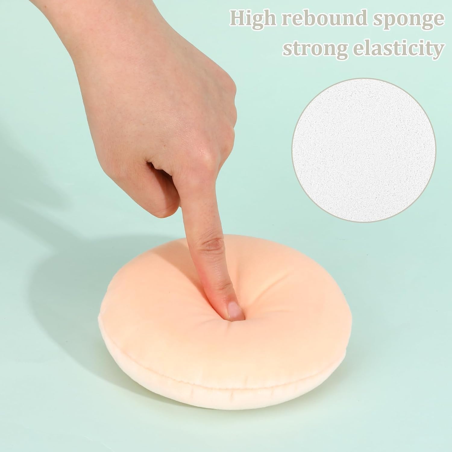 2.4 Inch Ultra Soft Washable Reusable Makeup Sponge - Velour Loose Powder Puff for Face & Body, Wet & Dry Makeup Tool (2 Pack) - Perfect for Foundation, Concealer & Setting Powder Application