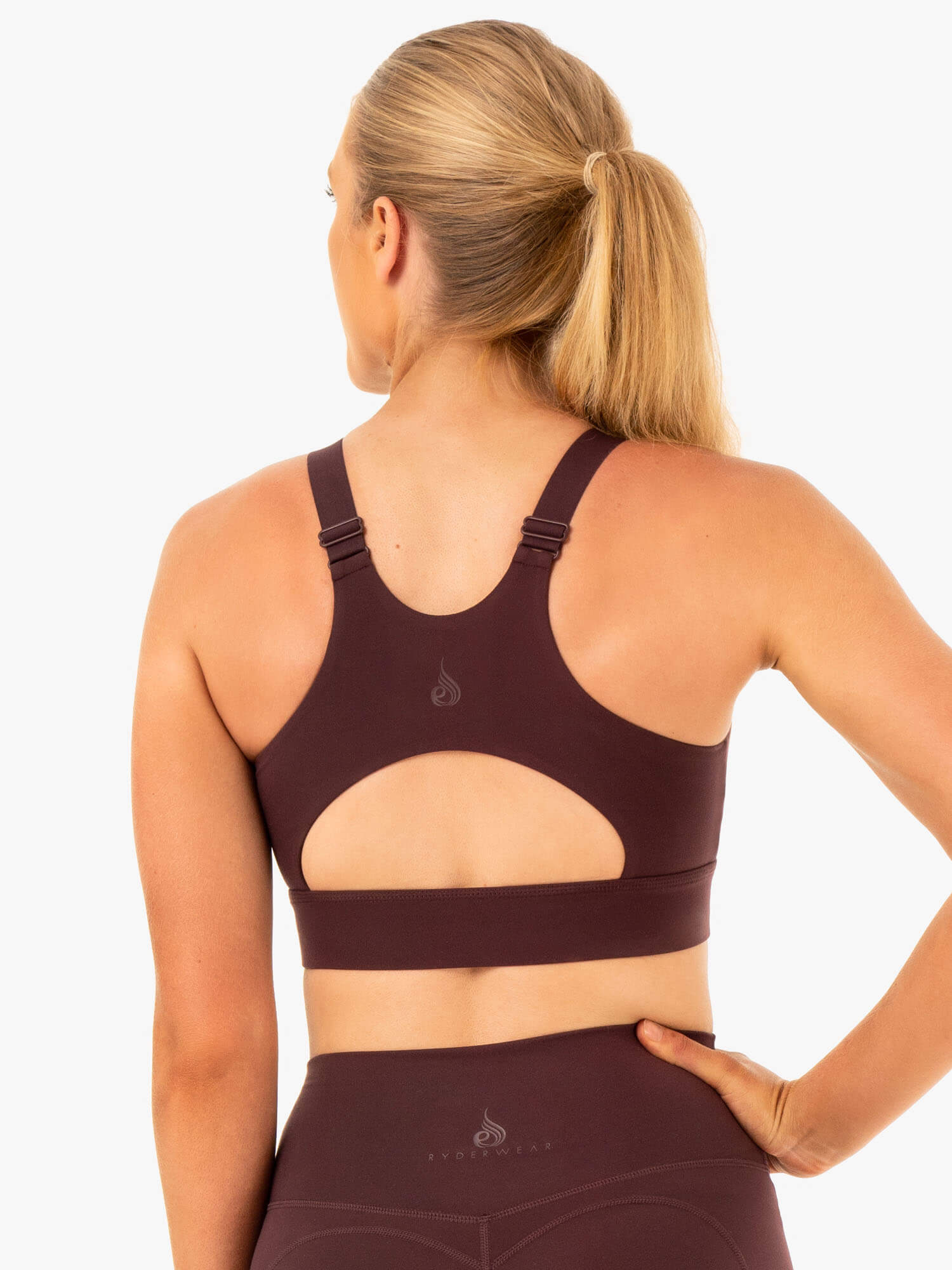 High Impact Sports Bra for Women - Adjustable Support & Comfort - Chocolate Color - Perfect for Running, Gym & High-Intensity Workouts
