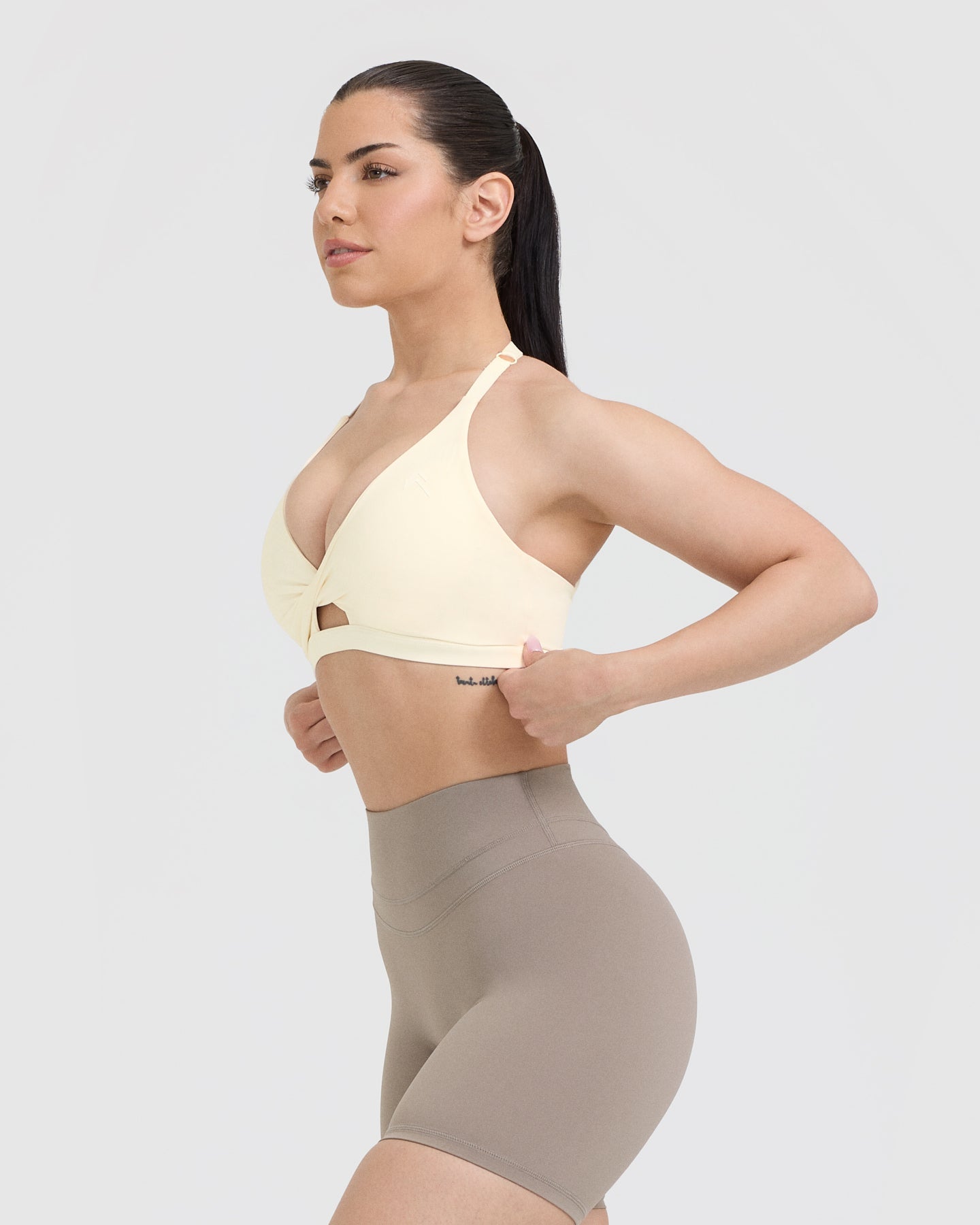 High Support Unified Twist Sports Bra for Women - Off White | Yoga, Running, Gym & Workout Activewear