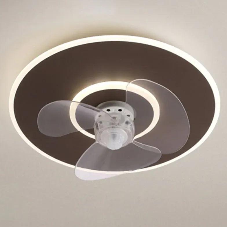 Modern Round Noodle Ceiling Fan with LED Light - Perfect for Living Room, Bedroom & Kitchen Air Circulation