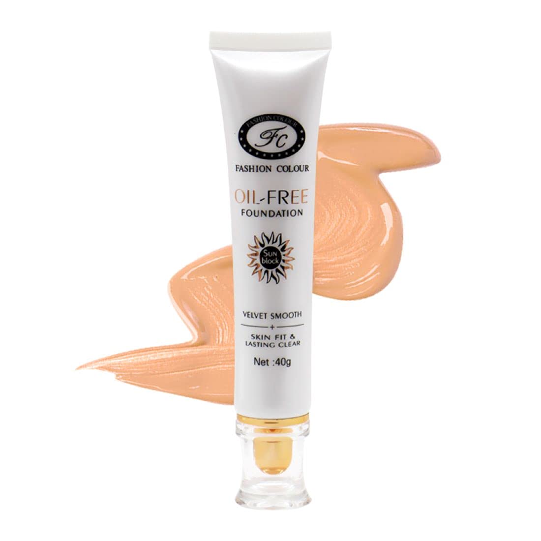 Oil-Free Matte Foundation for Women - High Coverage, Weightless, Controls Oil & Shine with UV Protection | 40g Peach | Perfect for Daily Wear, Office & Special Occasions
