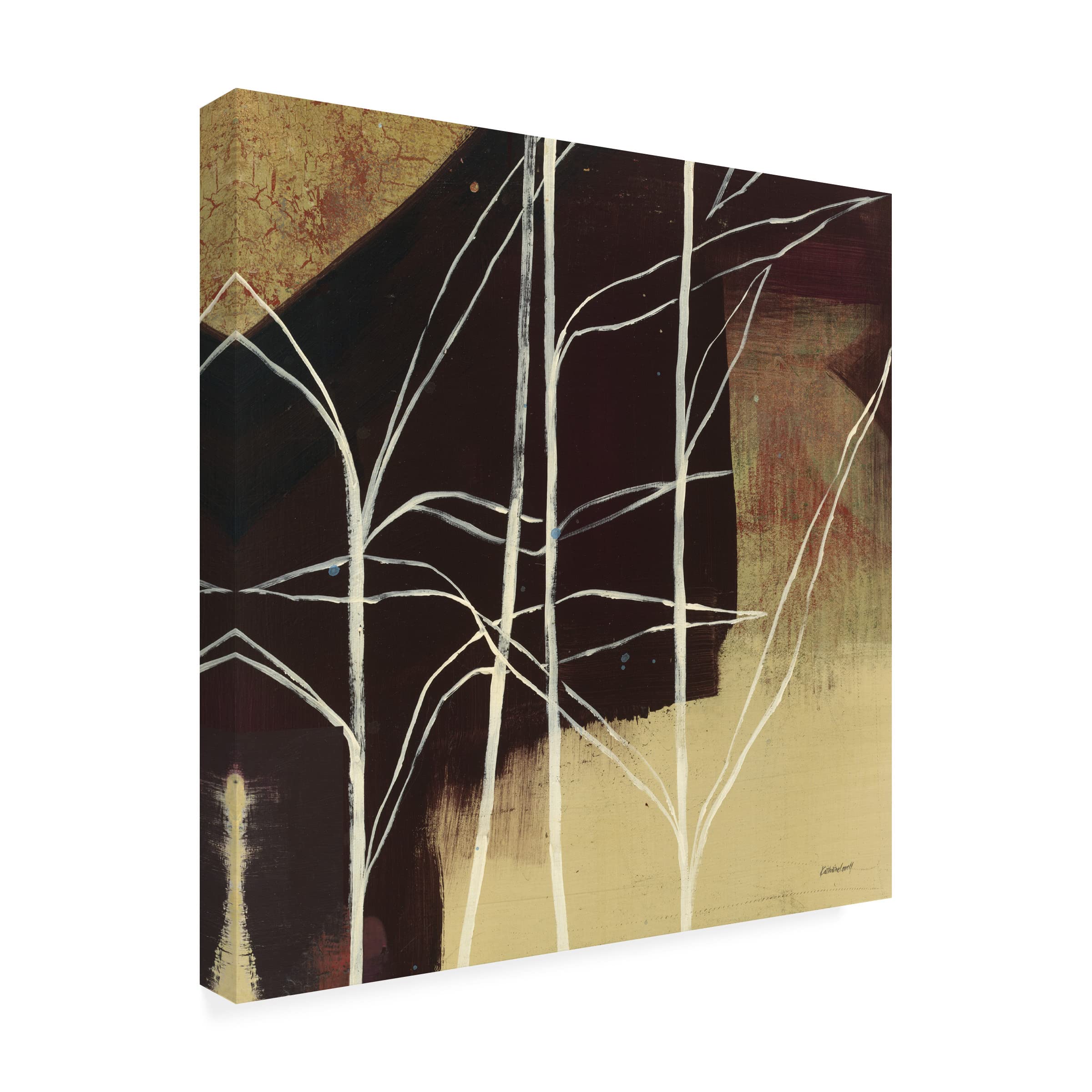 Trademark Fine Art 'Sun Stems Tile IV' Canvas Wall Art by Kathrine Lovell - Modern Abstract Painting for Living Room, Bedroom & Office Decor