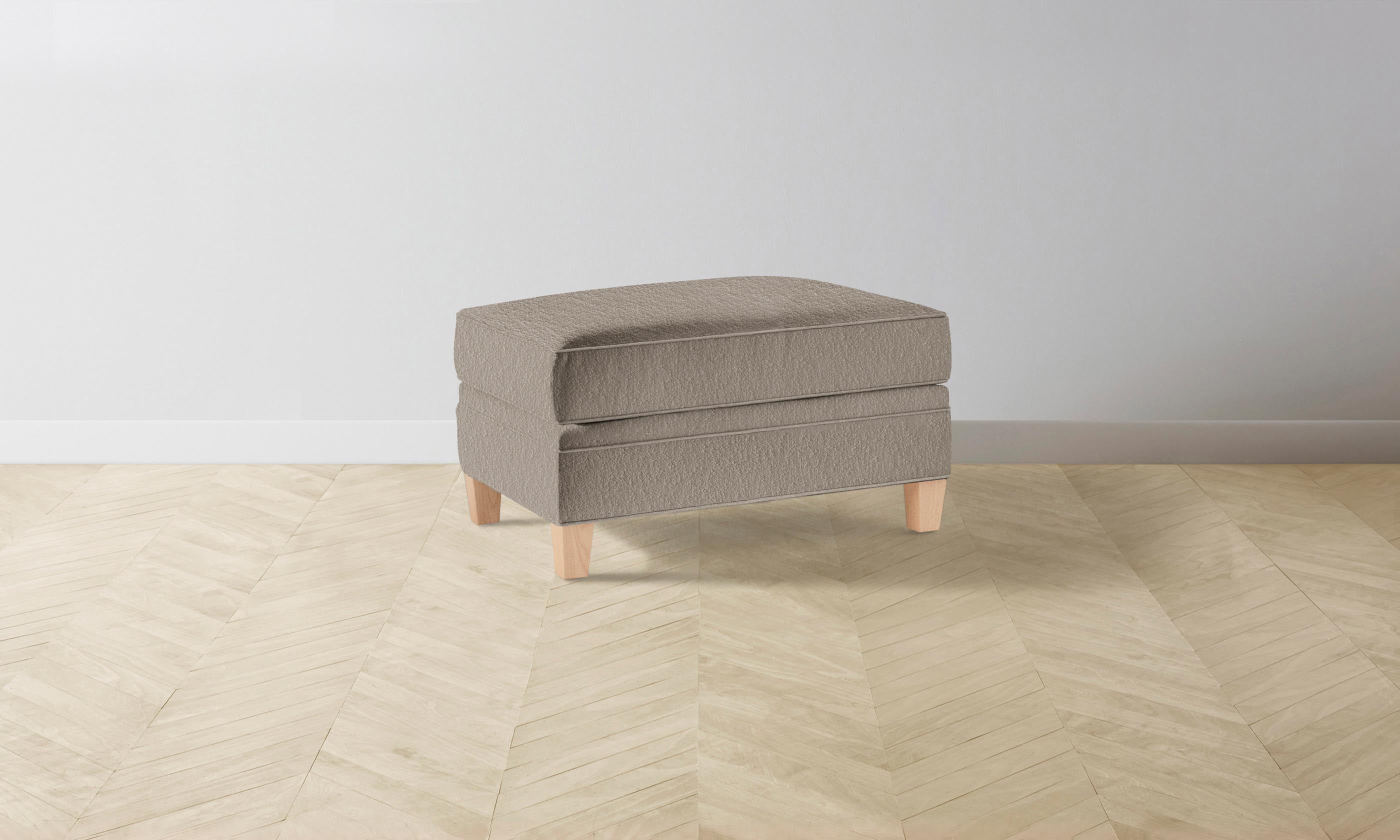 Carmine Ottoman with Performance Bouclé Upholstery - Stylish and Durable Footrest for Living Room, Bedroom, or Office - Perfect for Relaxing and Decorating