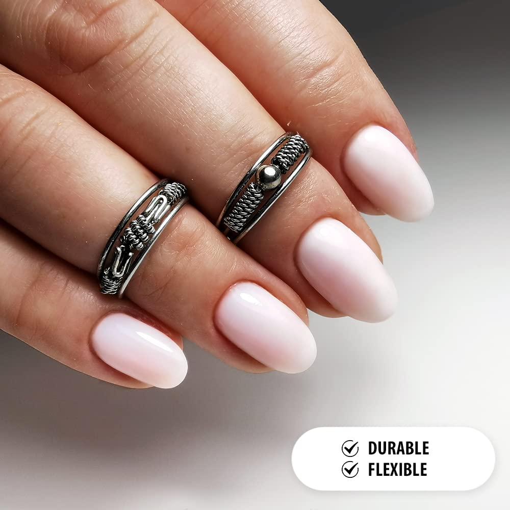 Sincero Salon Milky Rose Builder Gel for Nails - 50ml Hard Gel for Nail Extensions & Strengthening - UV LED Cured Nail Builder Gel for Weak & Damaged Nails - Professional Nail Repair & Hardener Gel - Perfect for Salon Use, DIY Manicures & Nail Art Designs
