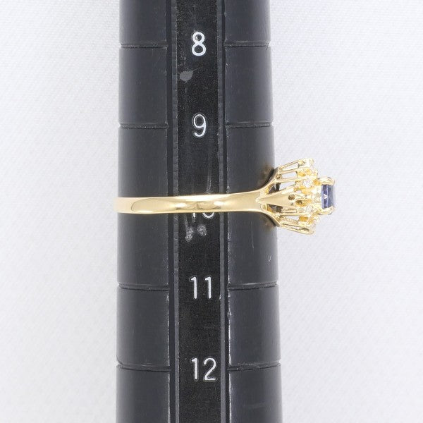 18K Yellow Gold Sapphire Diamond Ring for Women - Elegant Engagement, Wedding, Anniversary Gift - Perfect for Special Occasions & Everyday Luxury