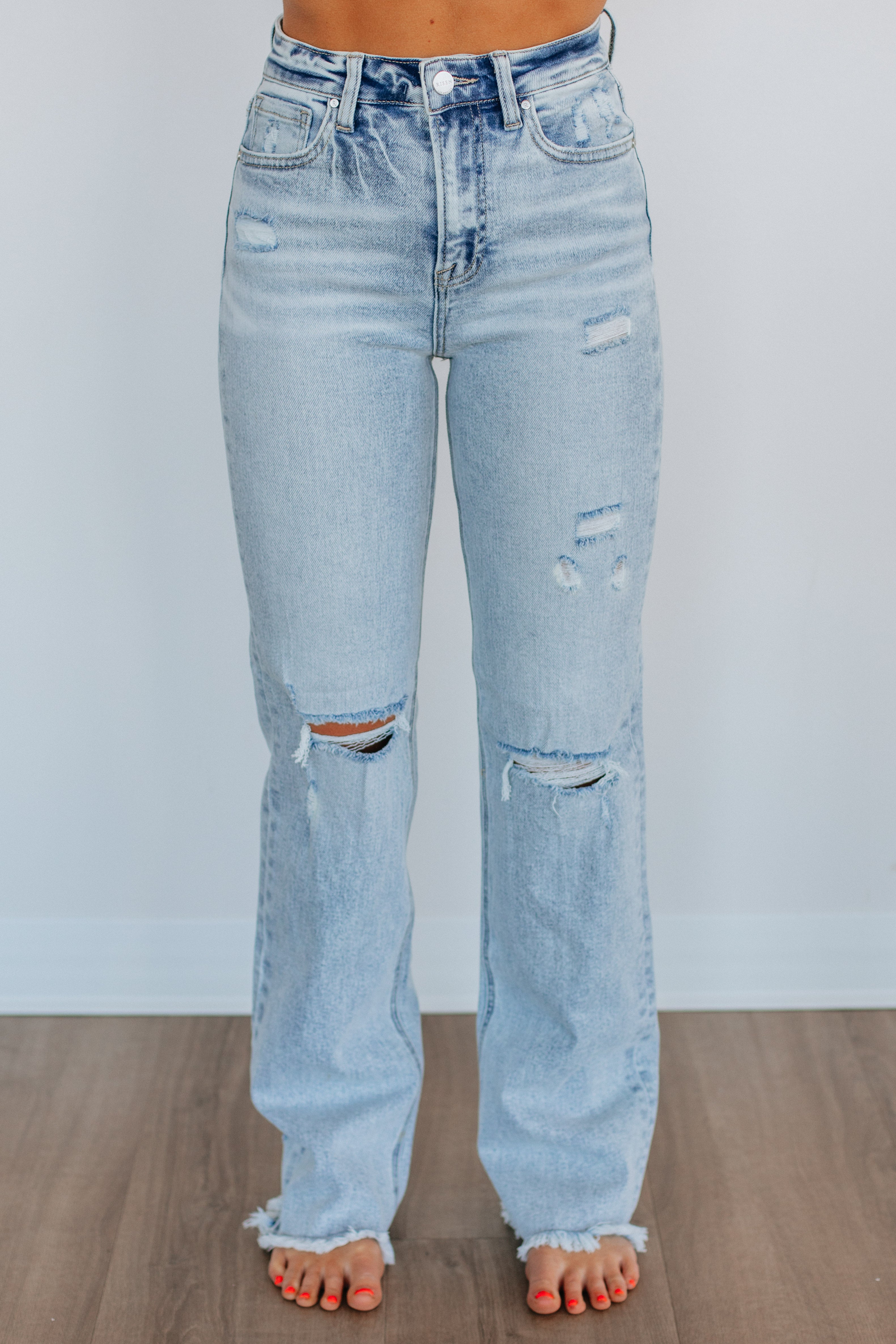 Eloise Risen Light Wash High Waist Stretch Jeans for Women - Comfortable Slim Fit Denim Pants for Casual Wear & Everyday Outfits