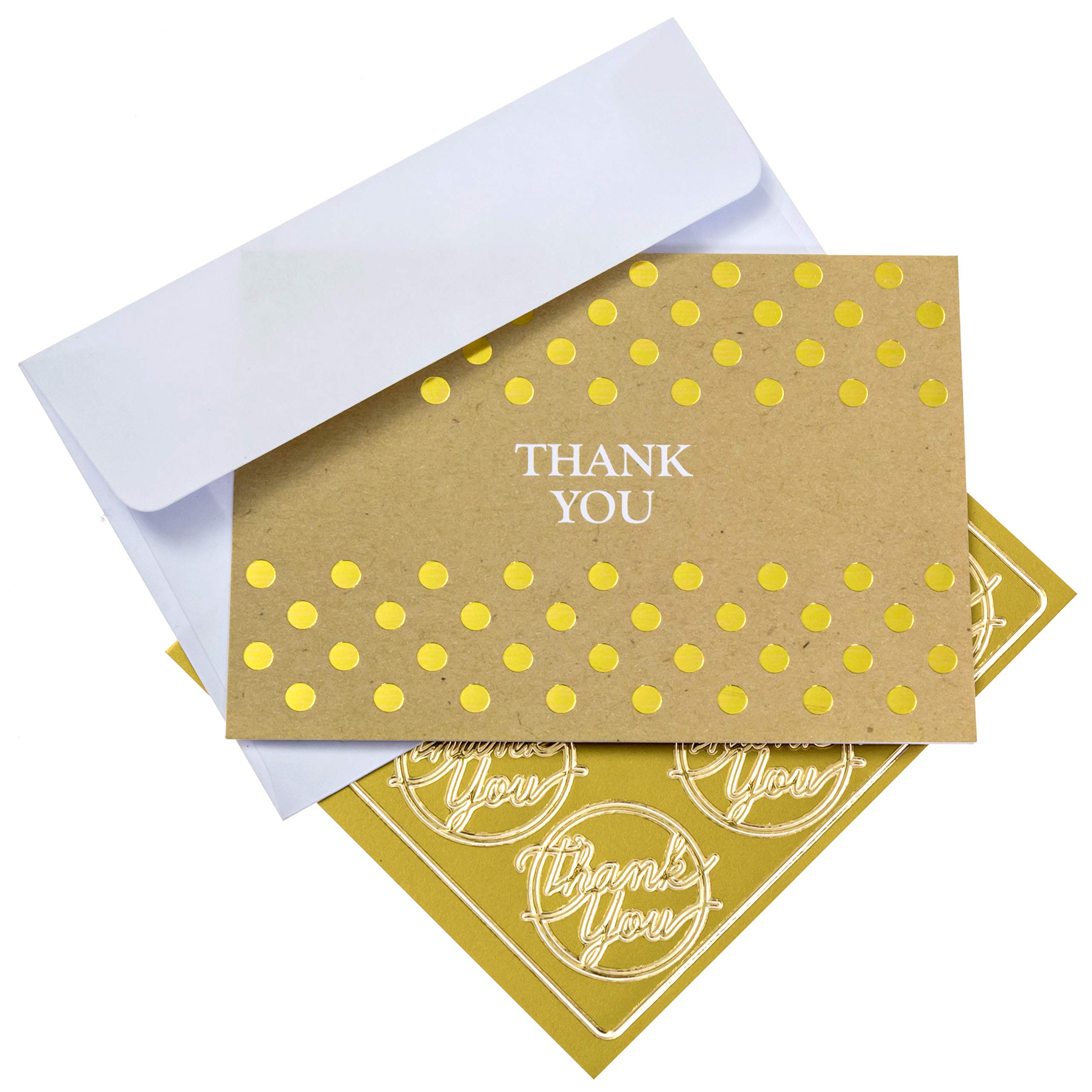 50-Pack Brown Kraft Thank You Note Cards with Envelope Stickers | Elegant Appreciation Stationery Set for Weddings, Graduations & Business Gifts | Eco-Friendly Gratitude Cards for All Occasions