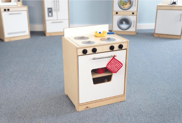 Modern White Electric Stove WB7420 - Sleek & Energy Efficient for Kitchen, RV, or Small Space Cooking