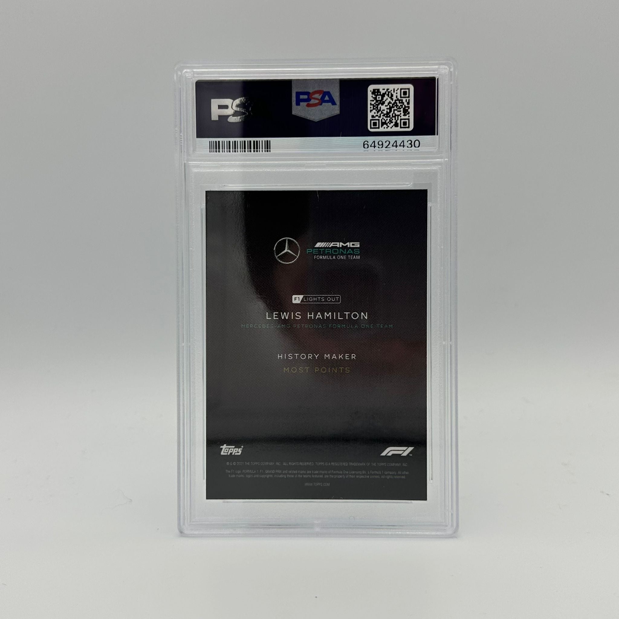 PSA 9 Graded 33/50 Lewis Hamilton History Maker Trading Card - Perfect for Collectors, Sports Memorabilia Enthusiasts, and F1 Racing Fans