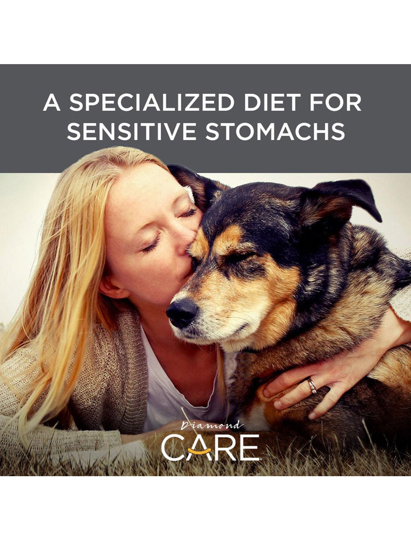 Premium Diamond Care Sensitive Stomach Formula - Grain-Free Dry Dog Food for Adult Dogs with Digestive Issues (5lb & 15lb Bags) | Ideal for Dogs with Food Allergies & Easy Digestion at Home or Travel