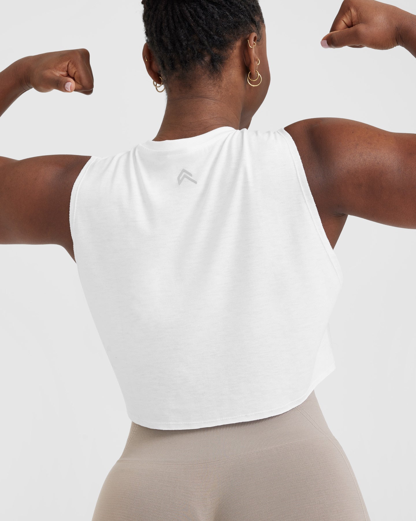 Go To Muscle Crop Vest for Women - Breathable Workout Tank Top | White | Perfect for Yoga, Gym & Running