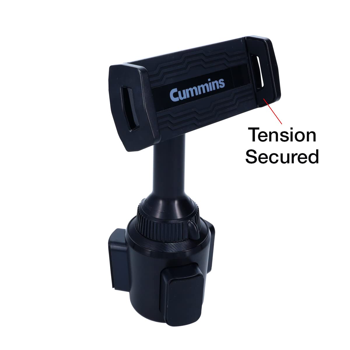 Cummins Cup Holder Tablet Mount - Universal Car Tablet Holder for iPad, Samsung Galaxy Tab, Amazon Fire & More - Black - Perfect for Road Trips, GPS Navigation & Entertainment