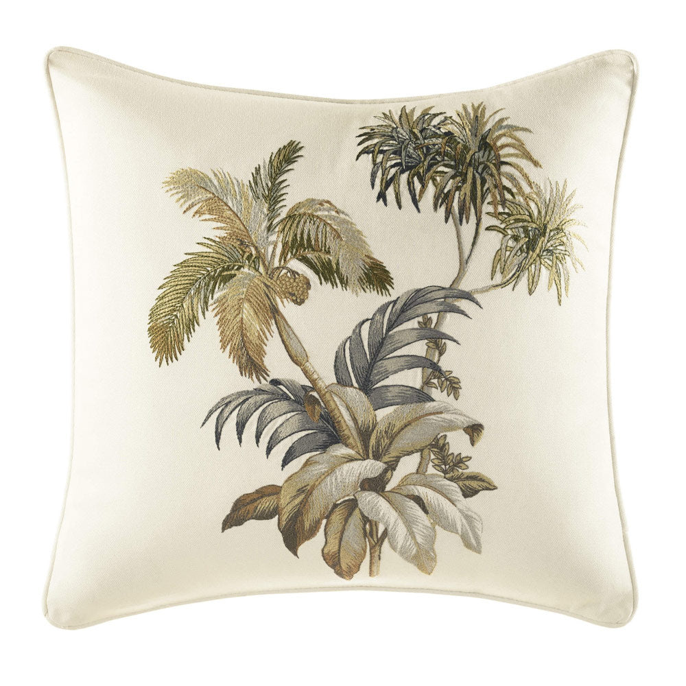 Tommy Bahama Embroidered Nador Deco Cushion - Bohemian Style Throw Pillow for Sofa, Bed & Outdoor Patio Decor