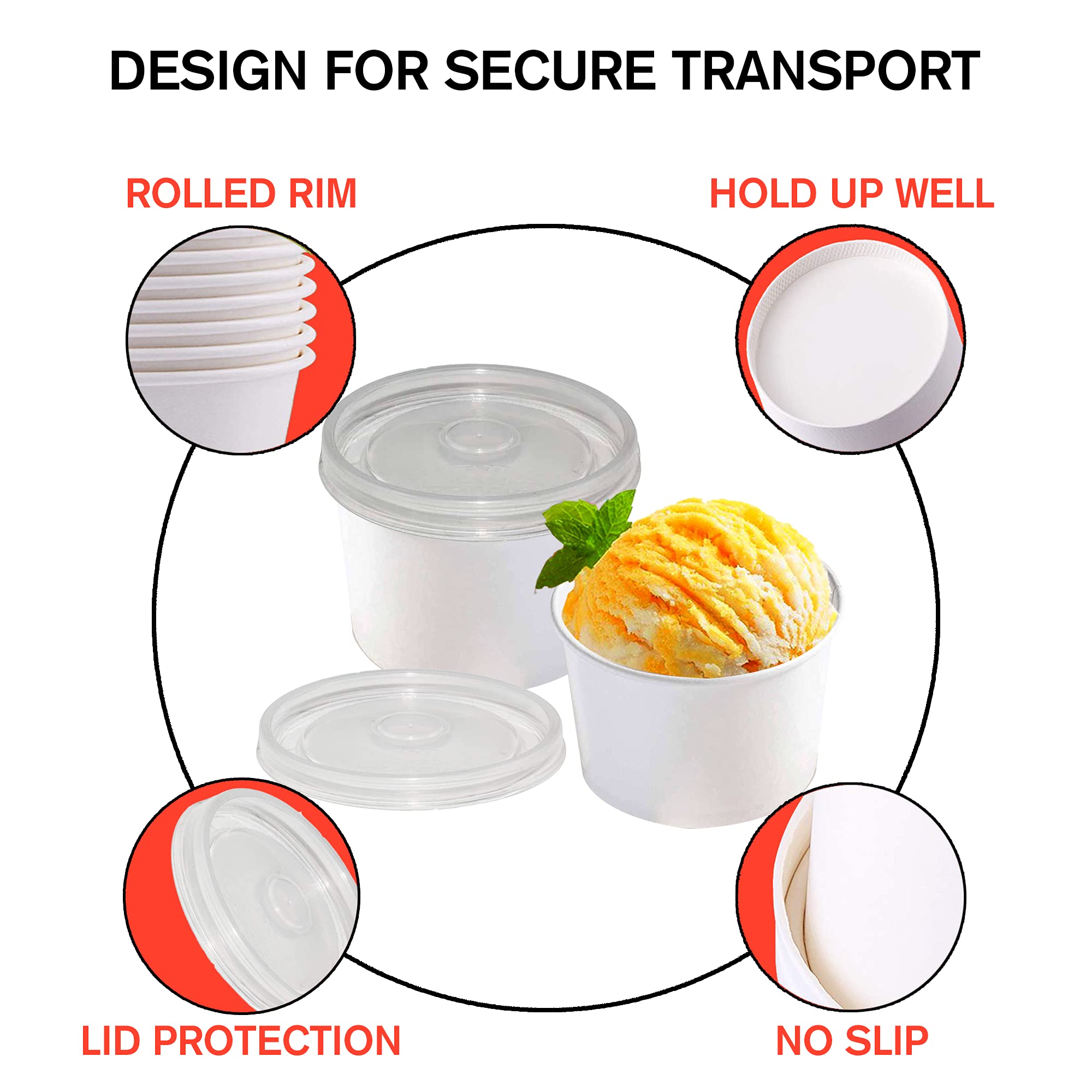 Smygoods 16oz Disposable Paper Soup Containers with Lids - 50 Pack, Eco-Friendly Takeout Bowls for Restaurant, Catering & Home Use - Perfect for Soup, Noodles, Salad & Meal Prep