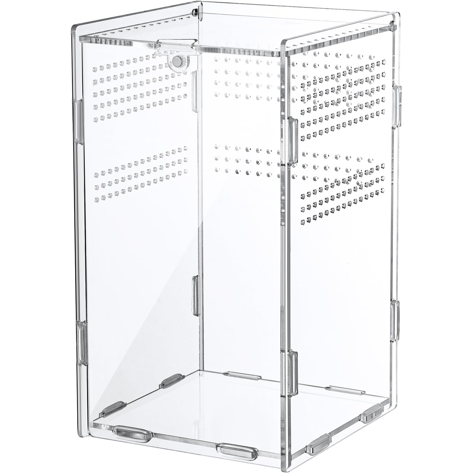 Premium Jumping Spider Terrarium - 4.7x4.7x7.9 Inch Glass Enclosure for Tarantulas, Reptiles & Hermit Crabs | Ideal for Pet Spiders, Small Reptiles & Micro Habitats | Perfect for Home, Office or Classroom Observation