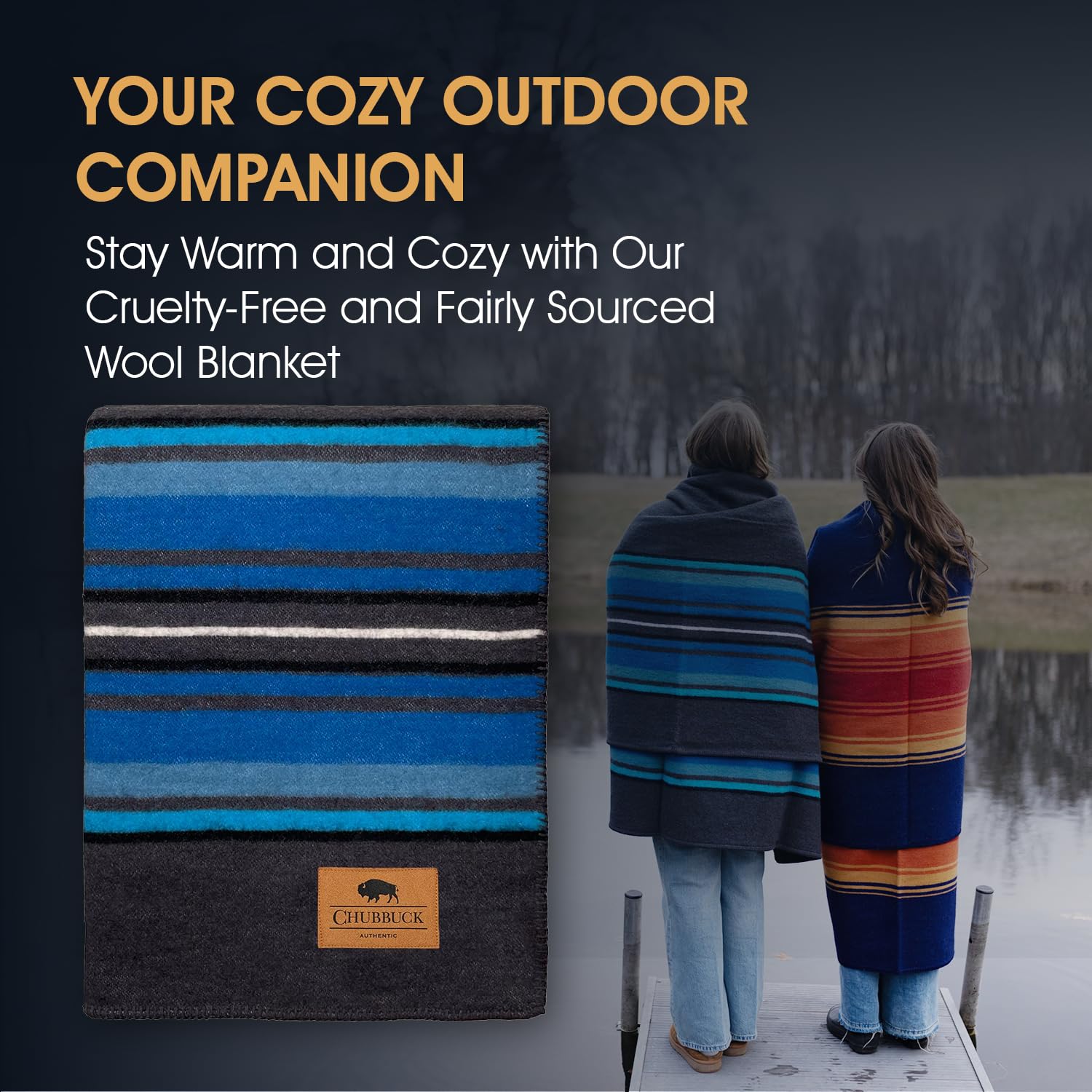 Chubbuck 100% Pure Wool Blanket - 60