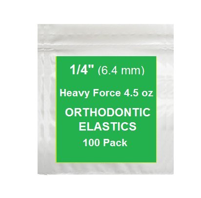 1/4 Inch Orthodontic Elastic Rubber Bands - 100 Pack, Natural, Heavy Force 4.5 oz - Dental Braces Bands for Teeth Gap Fixing, Dreadlock Hair Ties - Includes 1 Elastic Placer for Braces - Perfect for Orthodontic Treatment, DIY Hair Styling & Dental Care