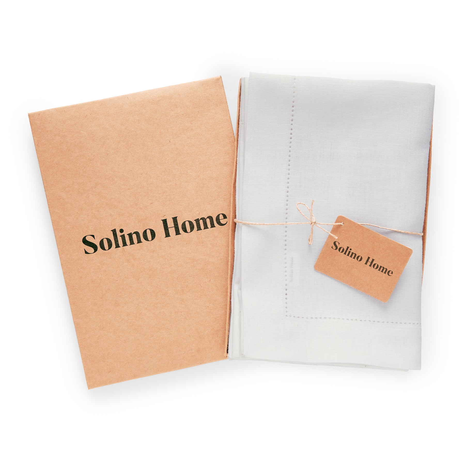 Premium Medium Weight Hemstitch Napkins - 12-Pack White Linen Dinner Napkins for Formal Dining, Weddings & Special Occasions