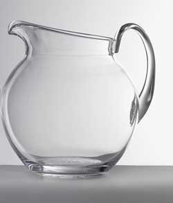 Mario Luca Giusti Pallina Glass Pitcher - Clear Glass Water Pitcher with Handle for Iced Tea, Lemonade & Cocktails - Perfect for Home, Kitchen & Entertaining