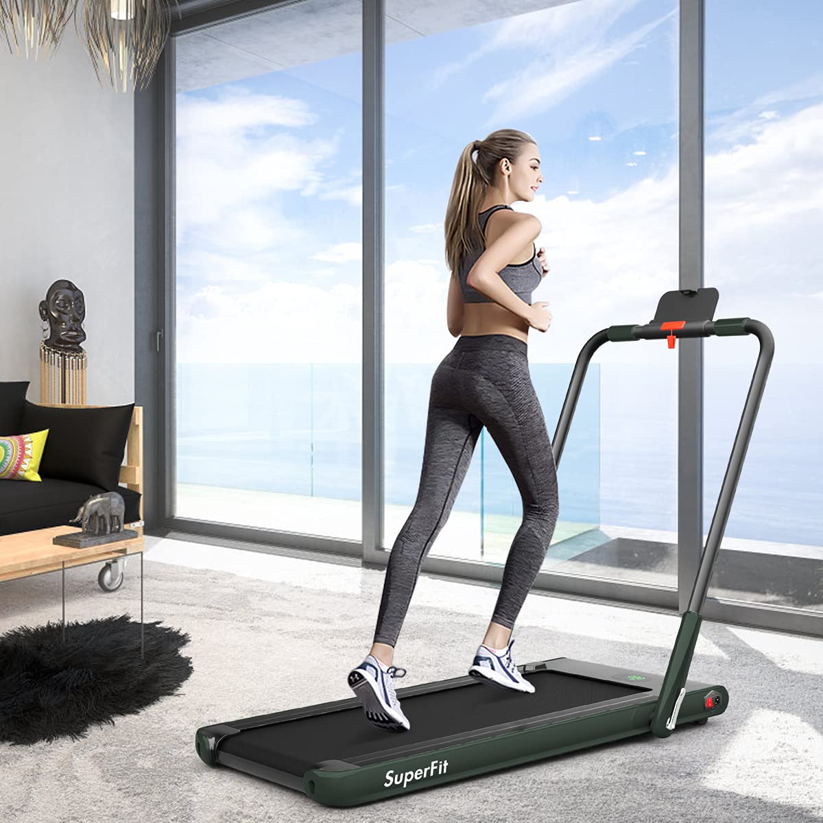 GYMAX Foldable Under Desk Treadmill with LED Display & Remote Control - Portable Walking Pad for Home Office, Small Space Workouts & Compact Home Gym - Perfect for Standing Desks, Apartment Fitness & Indoor Walking Exercise