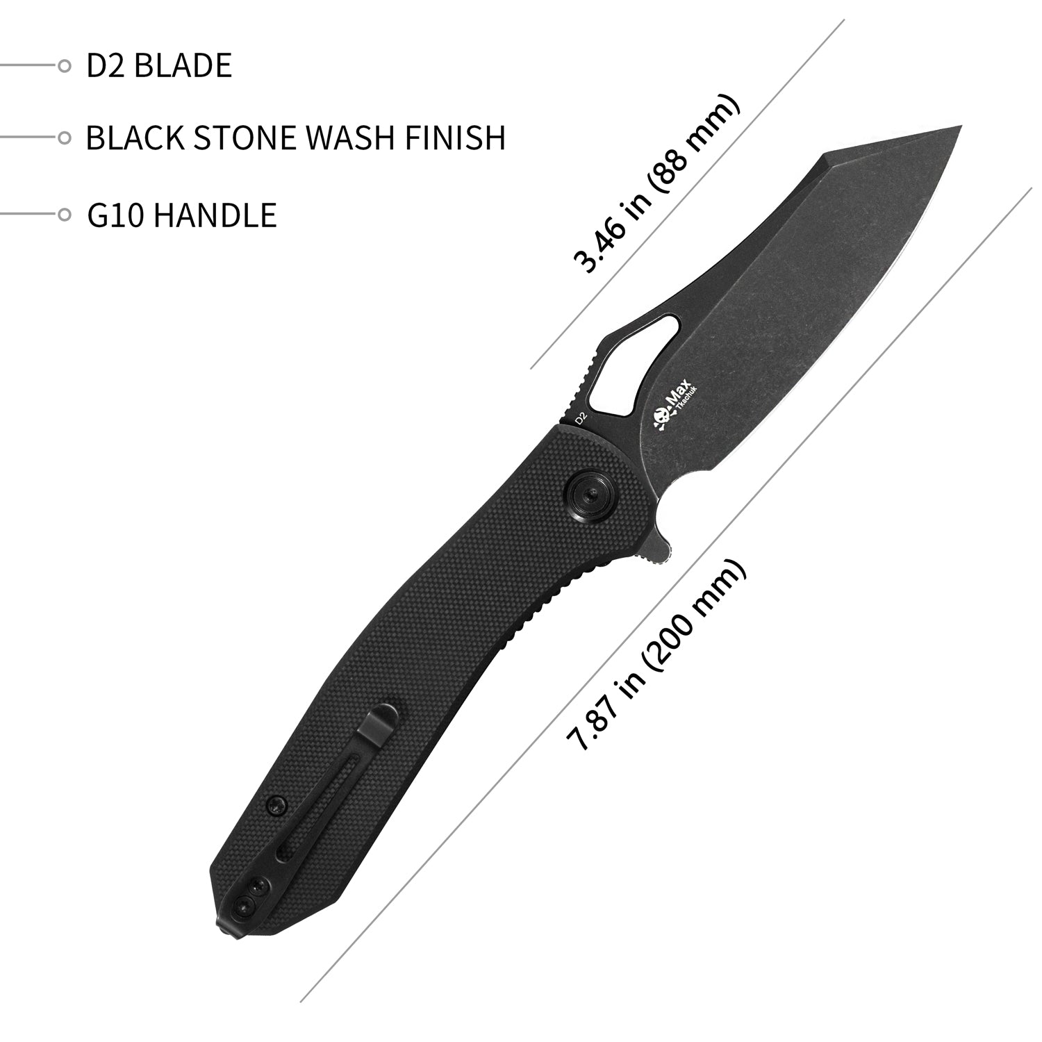 Kubey KU310F Drake Folding Knife - D2 Steel Blade, G10 Handle, Liner Lock - EDC Pocket Knife for Camping, Hiking, Survival & Outdoor Activities