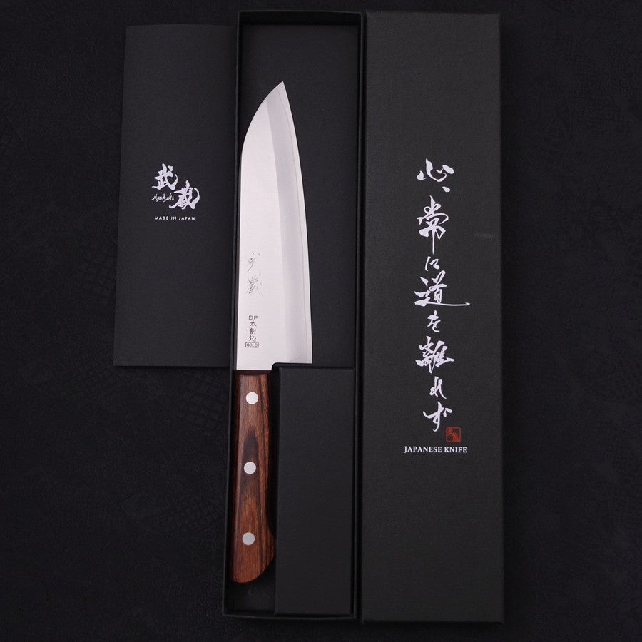 Premium Santoku Knife 165mm - VG-1 Stainless Steel Blade with Polished Mahogany Handle - Perfect for Slicing, Dicing & Chopping Vegetables, Meat & Fish